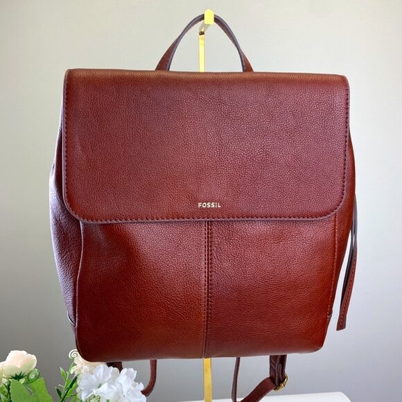 Fossil SHB1932213 Claire Backpack, Brandy, New with Tag - Picture 1 of 7